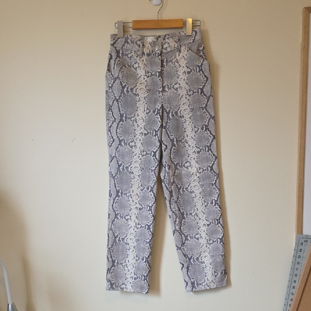 Wilfred Free Gray Snakeskin Print Wide Leg Pants
